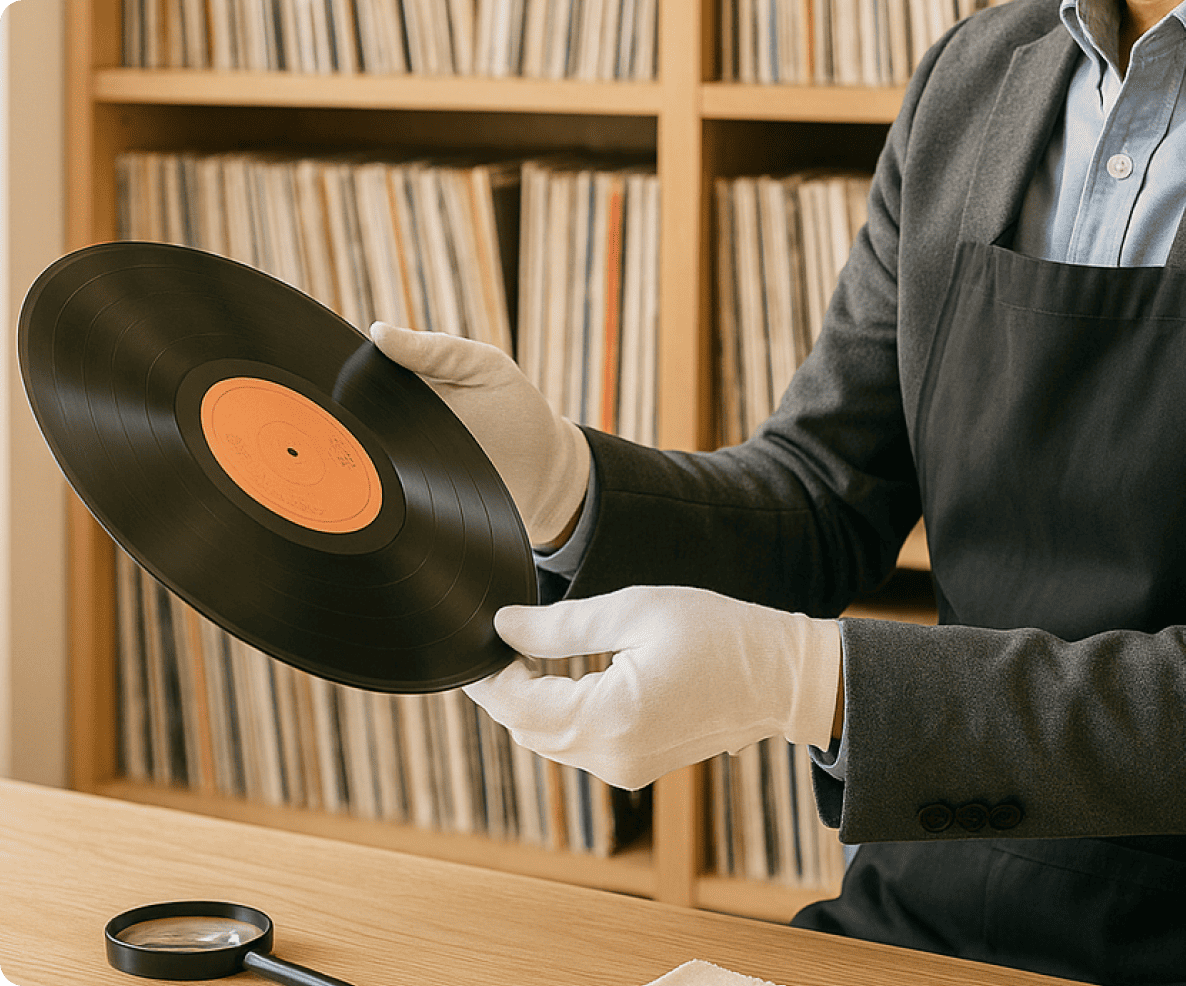 レコード査定の様子