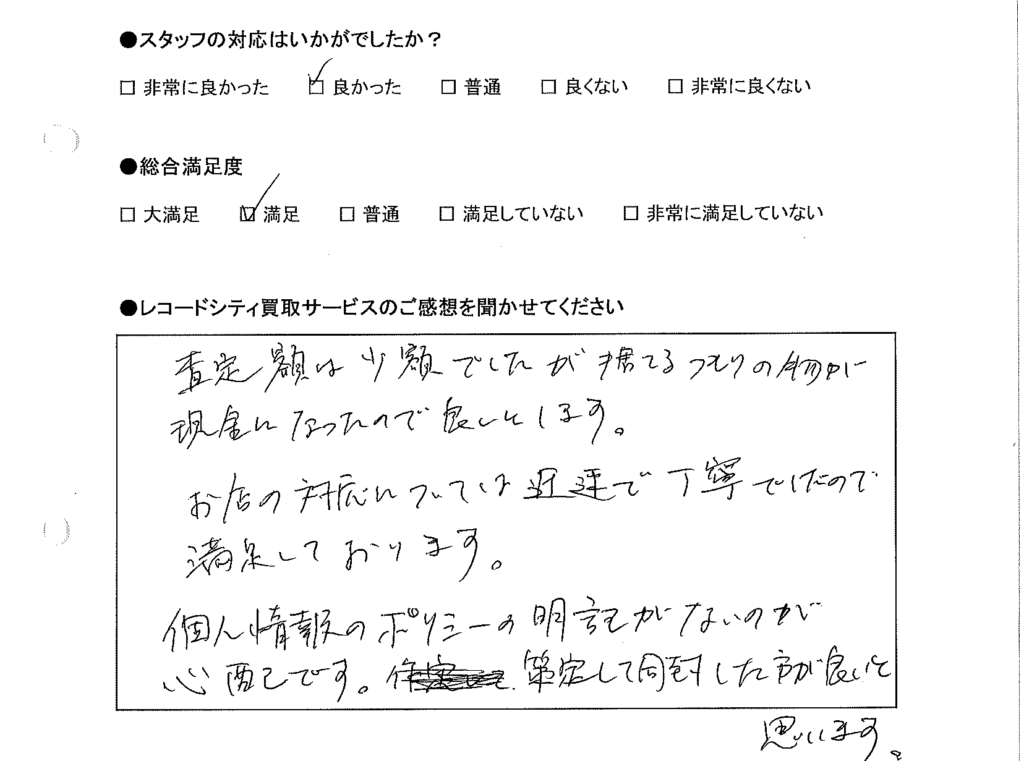 買取りアンケート｜2020年8月