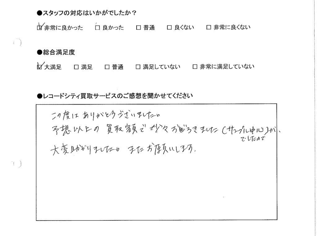 買取りアンケート｜2020年10月