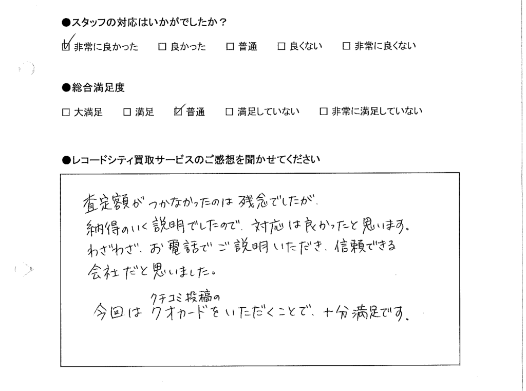 買取りアンケート｜2020年12月
