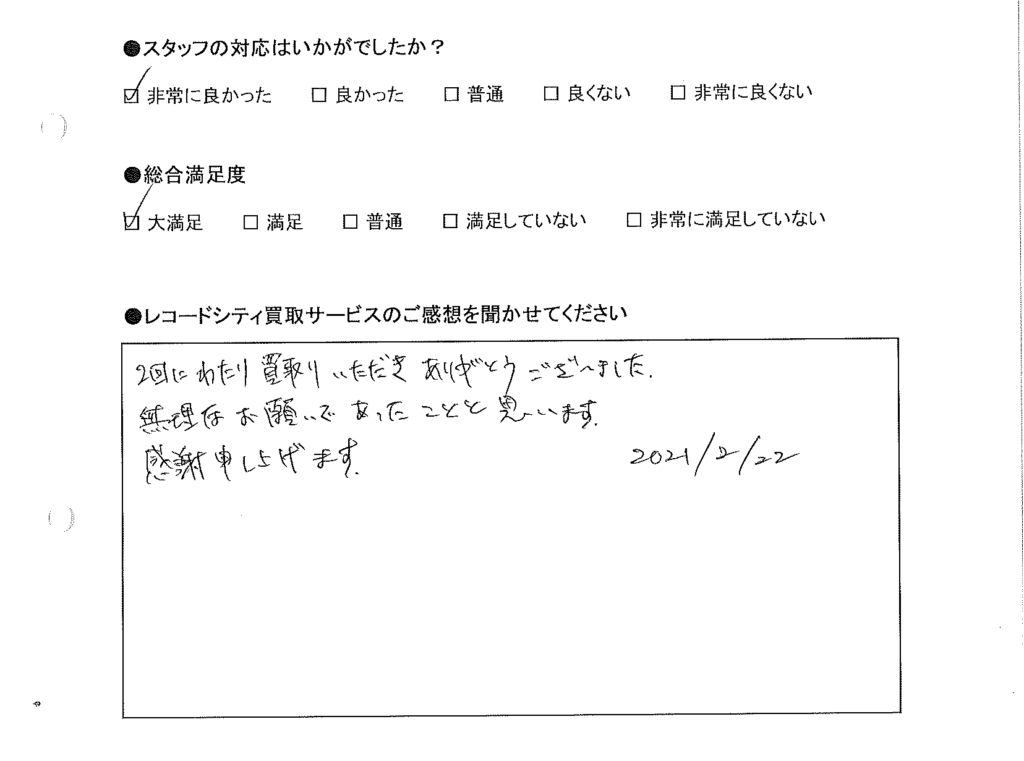 買取りアンケート｜2021年2月