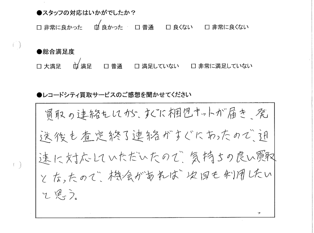 買取りアンケート｜2021年1月