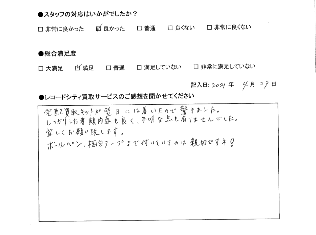 買取アンケート｜2021年4月