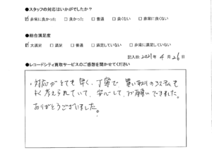 買取アンケート｜2021年4月