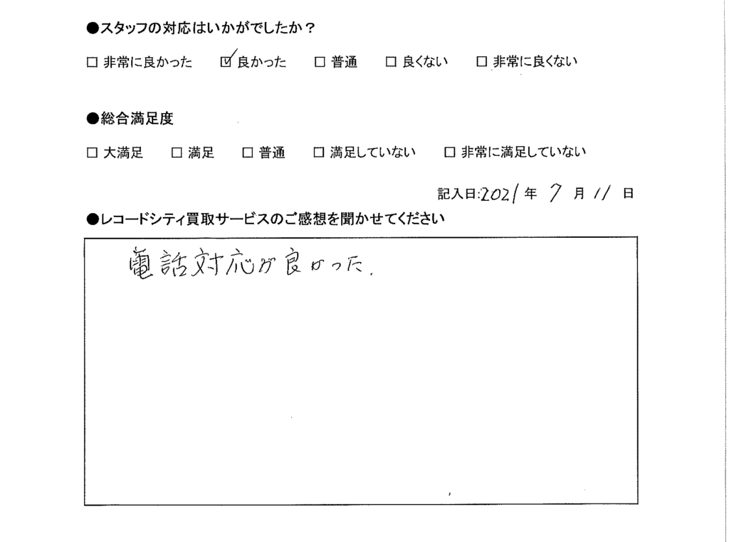 買取アンケート｜2021年7月