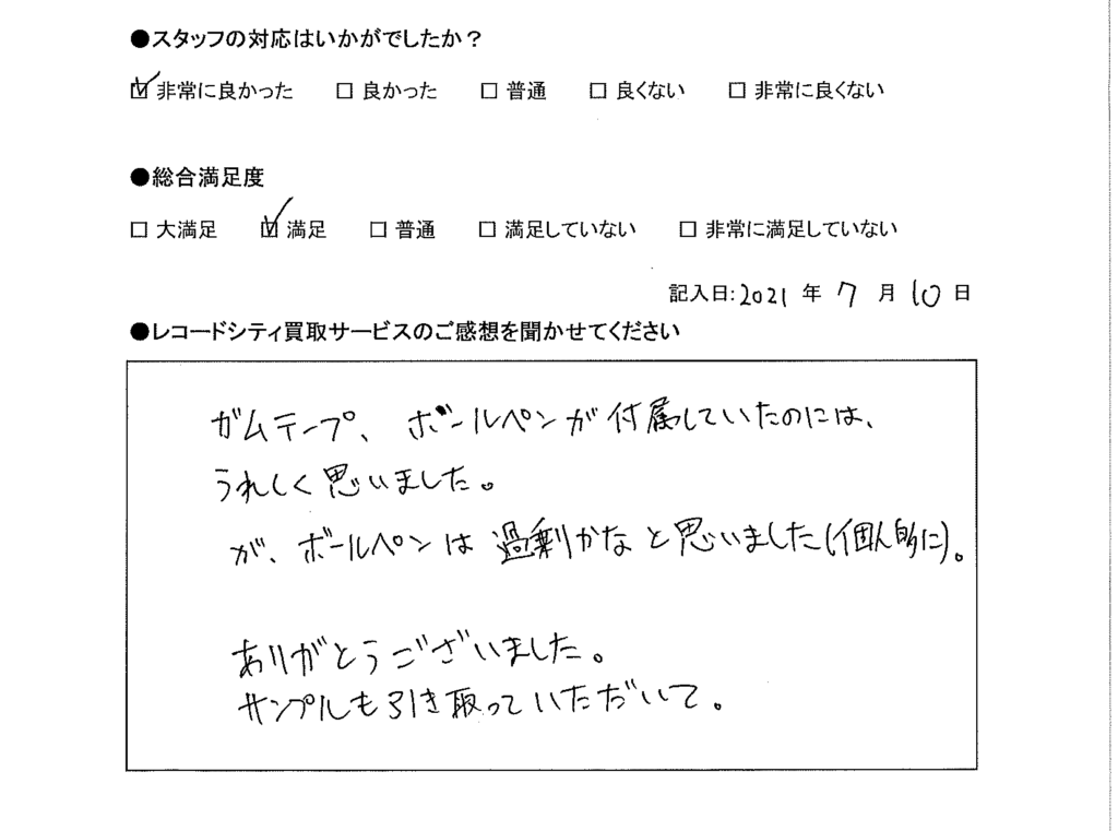 買取アンケート｜2021年7月