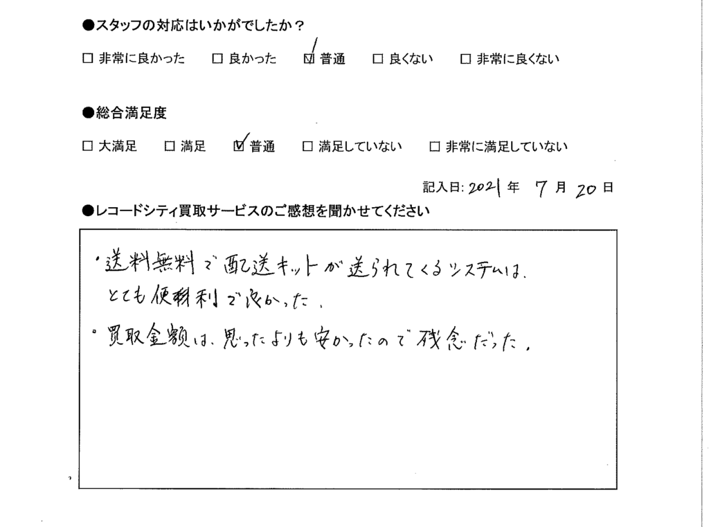 買取アンケート｜2021年7月