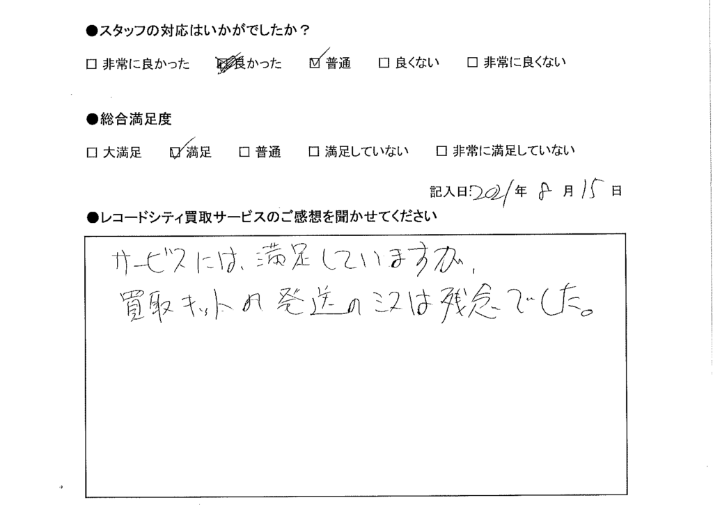 買取アンケート｜2021年8月