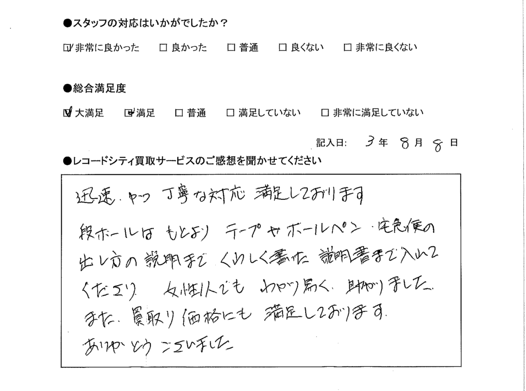 買取アンケート｜2021年8月