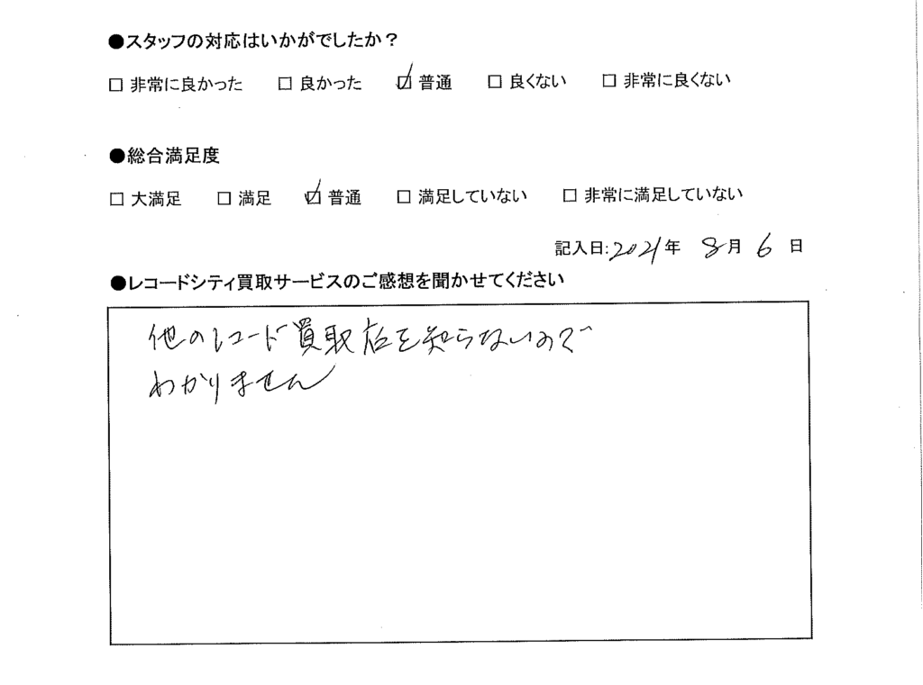 買取アンケート｜2021年8月