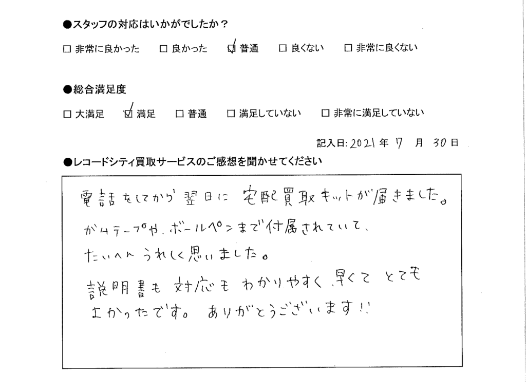 買取アンケート｜2021年7月