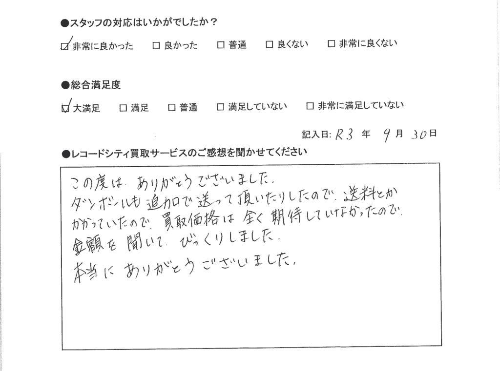 買取アンケート｜2021年9月
