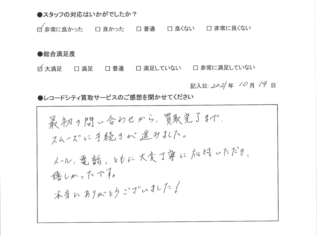 買取アンケート｜2021年10月