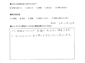 買取アンケート｜2021年10月