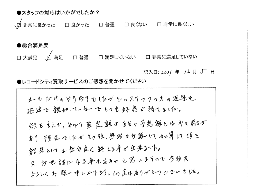 買取アンケート｜2021年12月