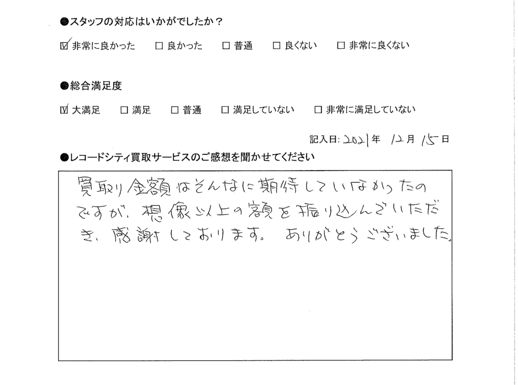 買取アンケート｜2021年12月