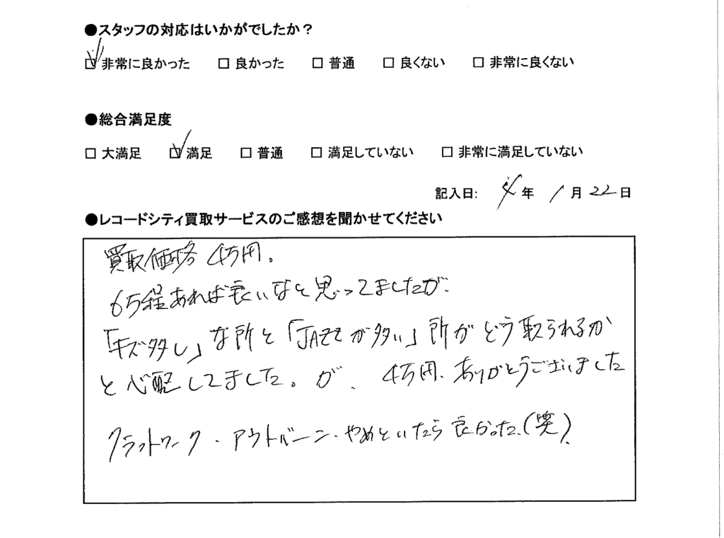 買取アンケート｜2022年1月