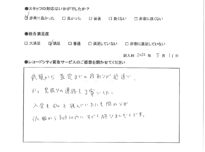 買取アンケート｜2022年５月