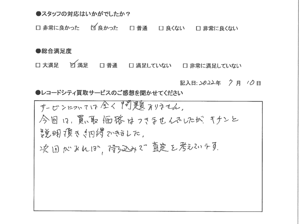 買取アンケート｜2022年7月