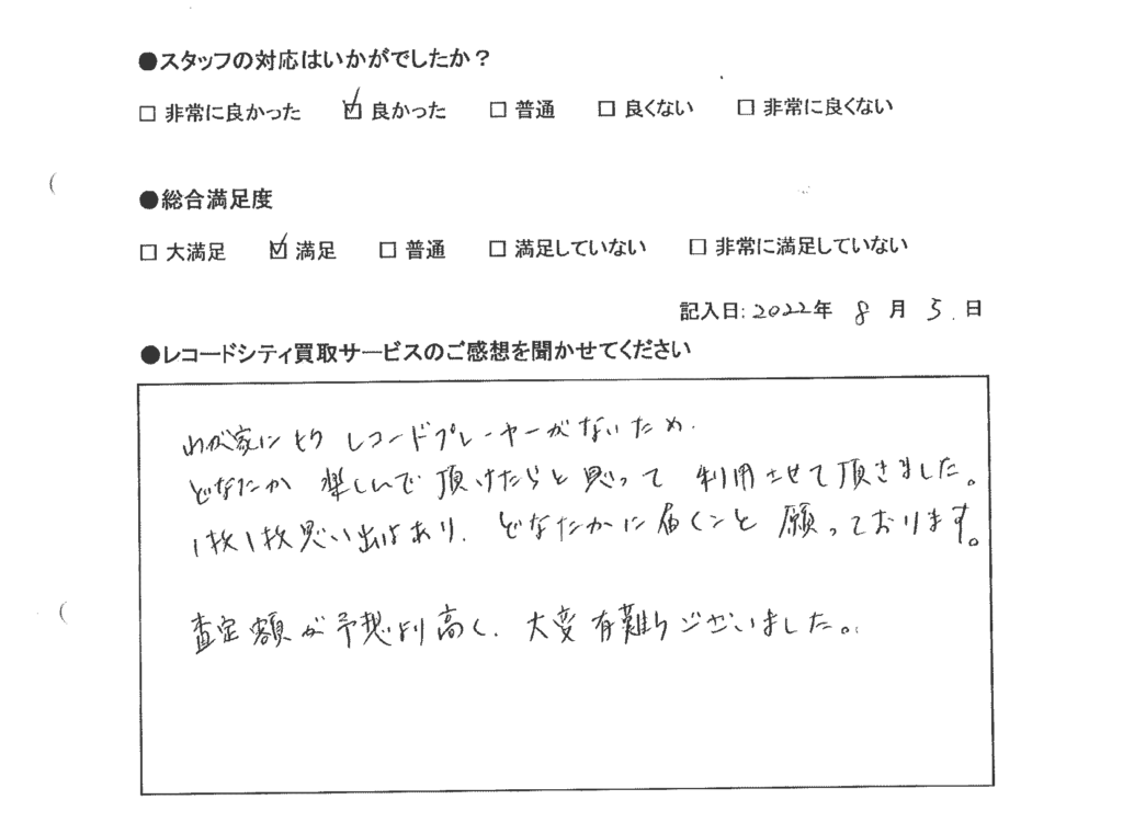 買取アンケート｜2022年8月