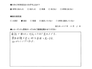 買取アンケート｜2022年10月