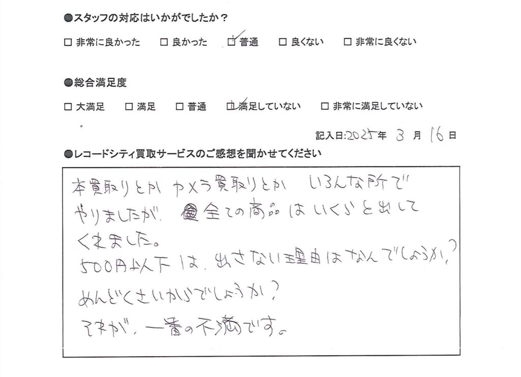 買取アンケート｜2025年3月