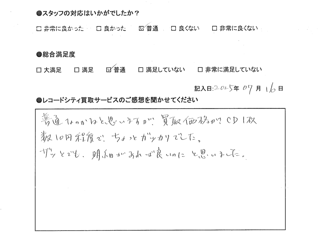 買取アンケート｜2025年7月
