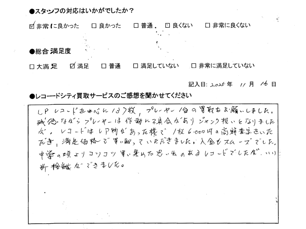 買取アンケート｜2025年11月