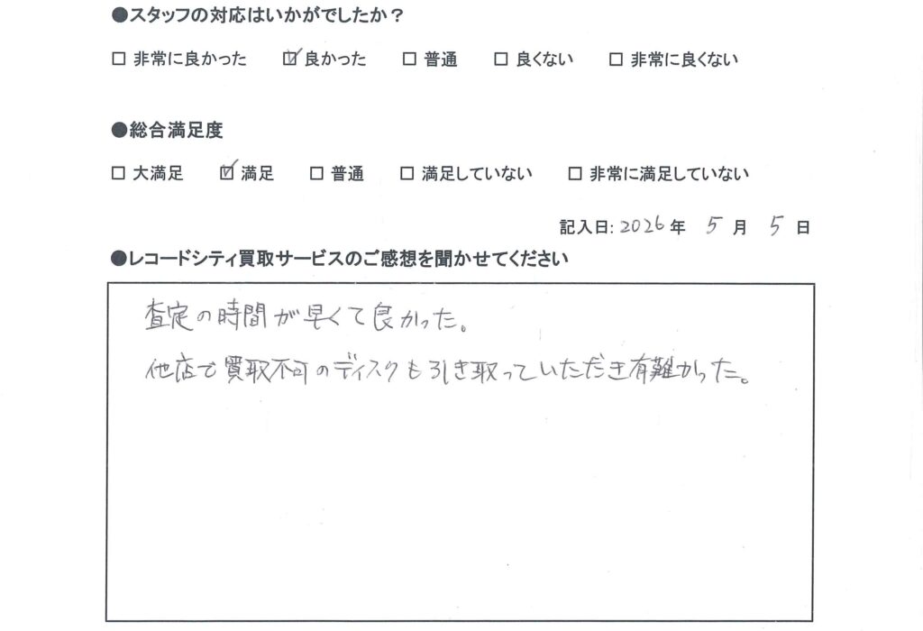 買取アンケート　2026年5月
