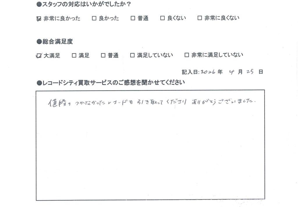 買取アンケート　2026年4月