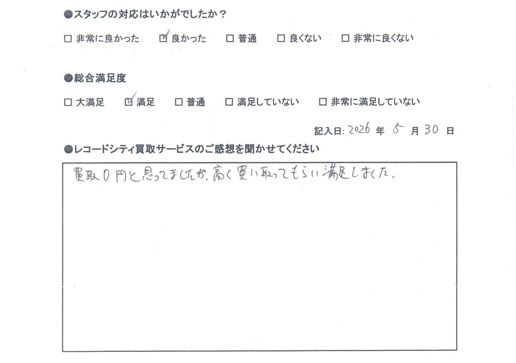 買取アンケート　2026年5月
